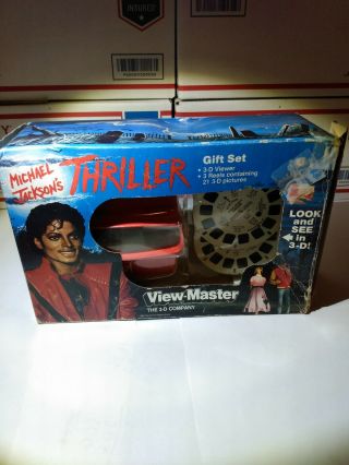 Vintage 1984 Michael Jackson Thriller 3 - D View Master Gift Set W/ Box