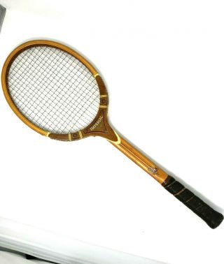 Vintage Tad Imperial Wood Tennis Racket 4m Usa