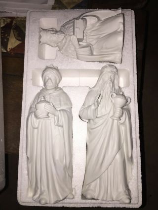 Vintage Homco 5616 (3) Piece Wise Men Nativity White Bisque Porcelain Figurines