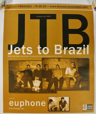 Vtg 1999 European Tour Poster Jets To Brazil Euphone Jawbreaker Brooklyn Band