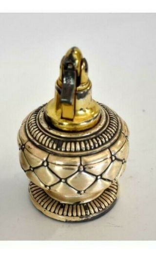 Ronson Crown Silver Plated " Gloria " Table Top Cigarette Lighter Vintage 1950 