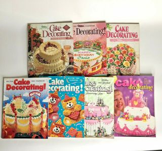 7 Vtg 1990s Wilton Yearbook Cake Decorating Pattern Books Back Issue Magazines