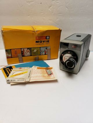 Vintage Old Antique Kodak Brownie 8mm Film Movie Camera 1950s Has Film And Runs
