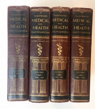 Vintage Illustrated Medical And Health Encyclopedia 4 Book Set Vol.  1 - 8 1958