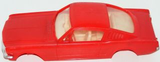 Vtg 1965 Ford Mustang Fastback Red Processed Plastic Co Toy Car White Interior 2