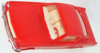 Vtg 1965 Ford Mustang Fastback Red Processed Plastic Co Toy Car White Interior 3