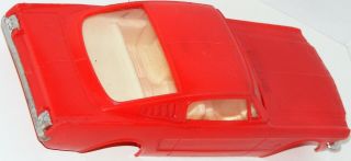 Vtg 1965 Ford Mustang Fastback Red Processed Plastic Co Toy Car White Interior 4