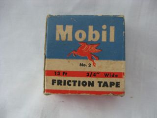Old Mobil Friction Tape Box Vintage Mobile Gas Station Pump Sign Tool