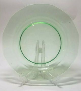 Vintage Uranium Glass Green Plate 8 3/4 " Depression Era