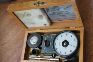 Vintage Venture Tachometer England Wood Box