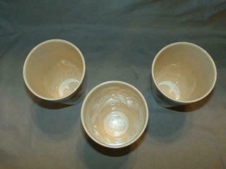 3 Vintage c.  1947 Franciscan Apple Pottery Flat Bottom Tumblers 5 1/4 