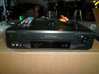 Sony Slv - N51 4 - Head Hi - Fi Stereo Vhs Vcr With Remote And Cables