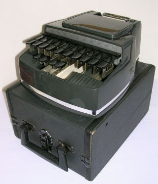 Stenographer Machine Stenograph Standard Model Case/stand Vtg 60 