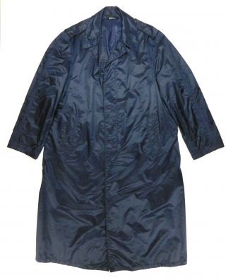 Vintage Vietnam Usaf Us Air Force Mans Military Uniform Nylon Blue Raincoat 40 R