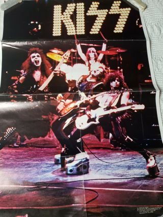 Vtg Kiss Alive Poster 1975 Boutwell One Stop 23 1/2 " X 35 7/8 " Poor