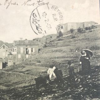 Lebanon Vintage Postcard Bhamdoun View Posted Bhamdoun To Haifa Palestine 1930 4