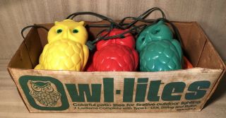 Vintage•70’s•retro•owl - Lites•lidco•7 Owl Lanterns•13’ Long•patio•camping•outdoor