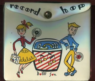 Vtg 1950s Bobbi Sox Vinyl Record Hop Holder Box Ponytail 45 Rpm 7 " Single