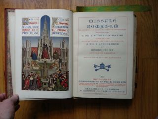 " Missale Romanum " - 1939 - Large Leather Roman Catholic Missal Book - Latin - Belgium