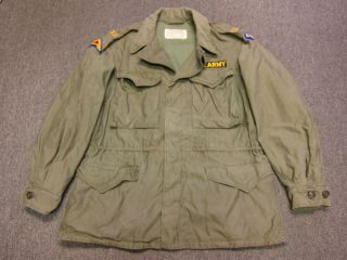 Vintage 40s Ww2 Us Army Military M - 1943 M43 Field Jacket W/ Patches 38