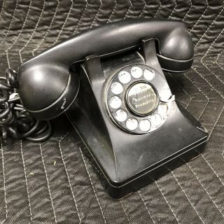 Vintage Bakelite Bell System Western Electric Black Rotary Telephone