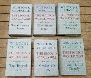 1949 - 1954 Complete Set Vols 1 - 6 The Second World War By Winston S Churchill 52a
