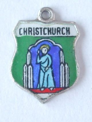 Christchurch Vintage Silver Enamel Travel Charm