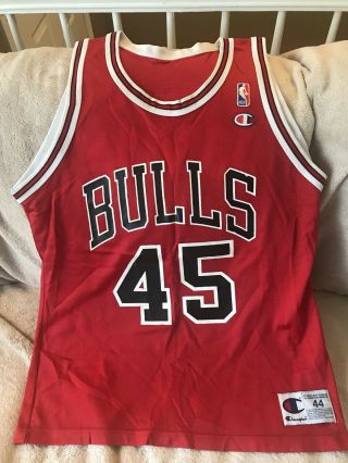 Vintage Michael Jordan Champion Chicago Bulls 45 Nba Jersey Sz 44