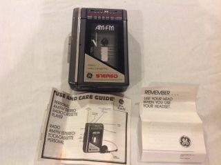 Ge Personal Cassette Stereo Am/fm Radio Walkman - Tape Player - Mod 3 - 5470b Vintage