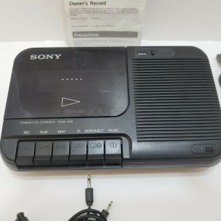 Vintage Sony TCM - 818 Cassette Recorder With Box and Microphone 6