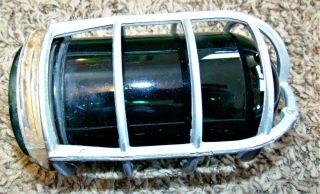 Vintage Crouse Hinds Green Glass Shade Lens W/cage Industrial Steampunk