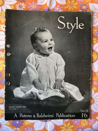 Vol.  13 Style Patons Baldwins Knitting Pattern Book Vintage 1940s 1930s Baby