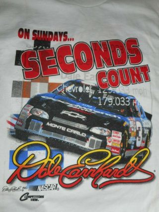 Vintage Nascar 3 Dale Earnhardt Sr " On Sundays Seconds Count " T - Shirt Youth L