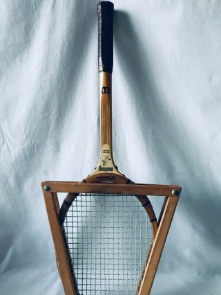 Vintage Wilson Mustang Wooden Tennis Racket 4 5/8  Speed Flex Fibre Face