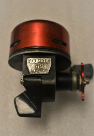 Vintage ABU Garcia ABUMATIC 170 Fishing Reel Made in Sweden Red 4