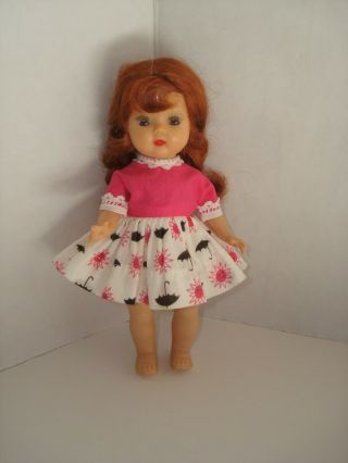 Vtg 1954 Muffie Doll Umbrella Dress 504 Fit Mdm Alexander/ginny Vogue/ginger/8 "
