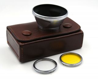 125/20 Voigtlander Lens Hood Shade For Vitessa W/ Case And Filters