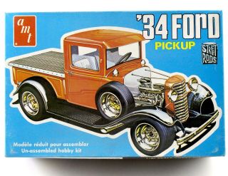1934 ‘34 Ford Pickup Truck Street Rods Amt Ertl 1:25 Vintage Model Kit T145 Open