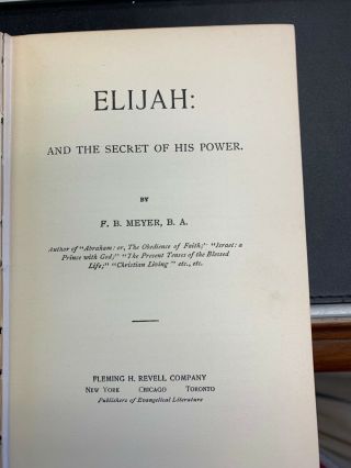 Elijah: The Secret of His Power (Old Testament Heroes) by Meyer,  F,  B 2