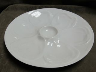 Vintage Elegance France Marked Solid White Porcelain China Oyster Plate