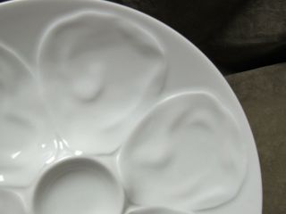 Vintage Elegance France Marked Solid White Porcelain China Oyster Plate 2