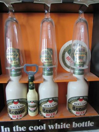 Vintage Holland Brand Beer Bottles,  Pilsner Glasses,  Coasters And Bottle Opener