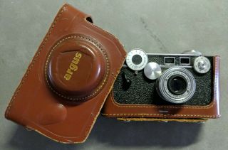 Argus C3 " Brick " Rangefinder Vintage 35mm Film Camera W/50mm 1:3.  5 Lens & Case