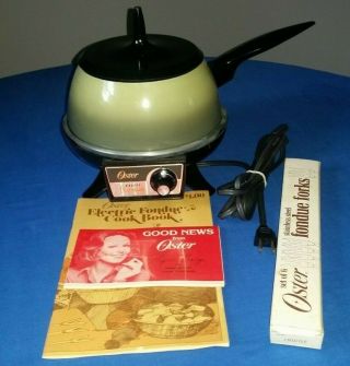 Vintage Oster Electric Fondue Pot Cooker Avocado Model 681