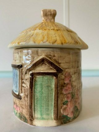 Crown Winsor Croft Cottage Ware Hand Pained Sugar Jam Pot England Vintage