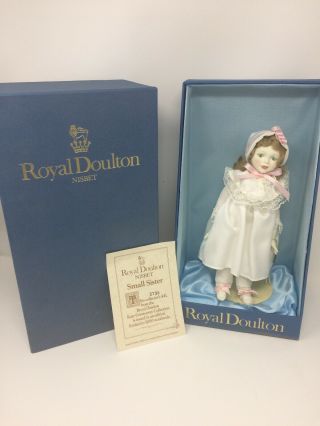 10 " Vintage Royal Doulton Nisbit Doll Kate Greenaway Small Sister England W/ Box