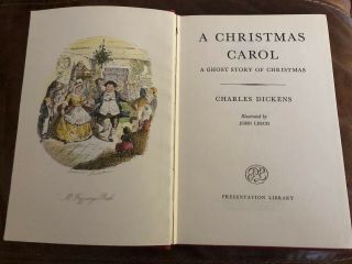 Vintage Charles Dickens A Christmas Carol Book Illustrated By John Leech
