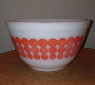 Vintage Pyrex Orange Polka Dot 1 1/2 Pint Mixing Bowl 401