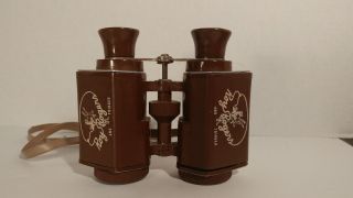 Roy Rogers And Trigger Vintage Toy Binoculars Brown With Strap