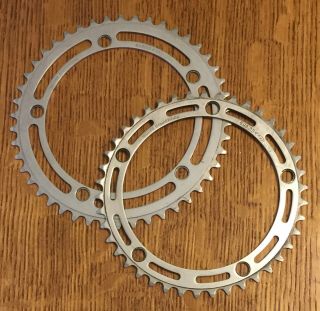 Vtg Sugino Mighty Competition Chain Rings 2 (two) 46 42 Tooth 144 Bcd Japan